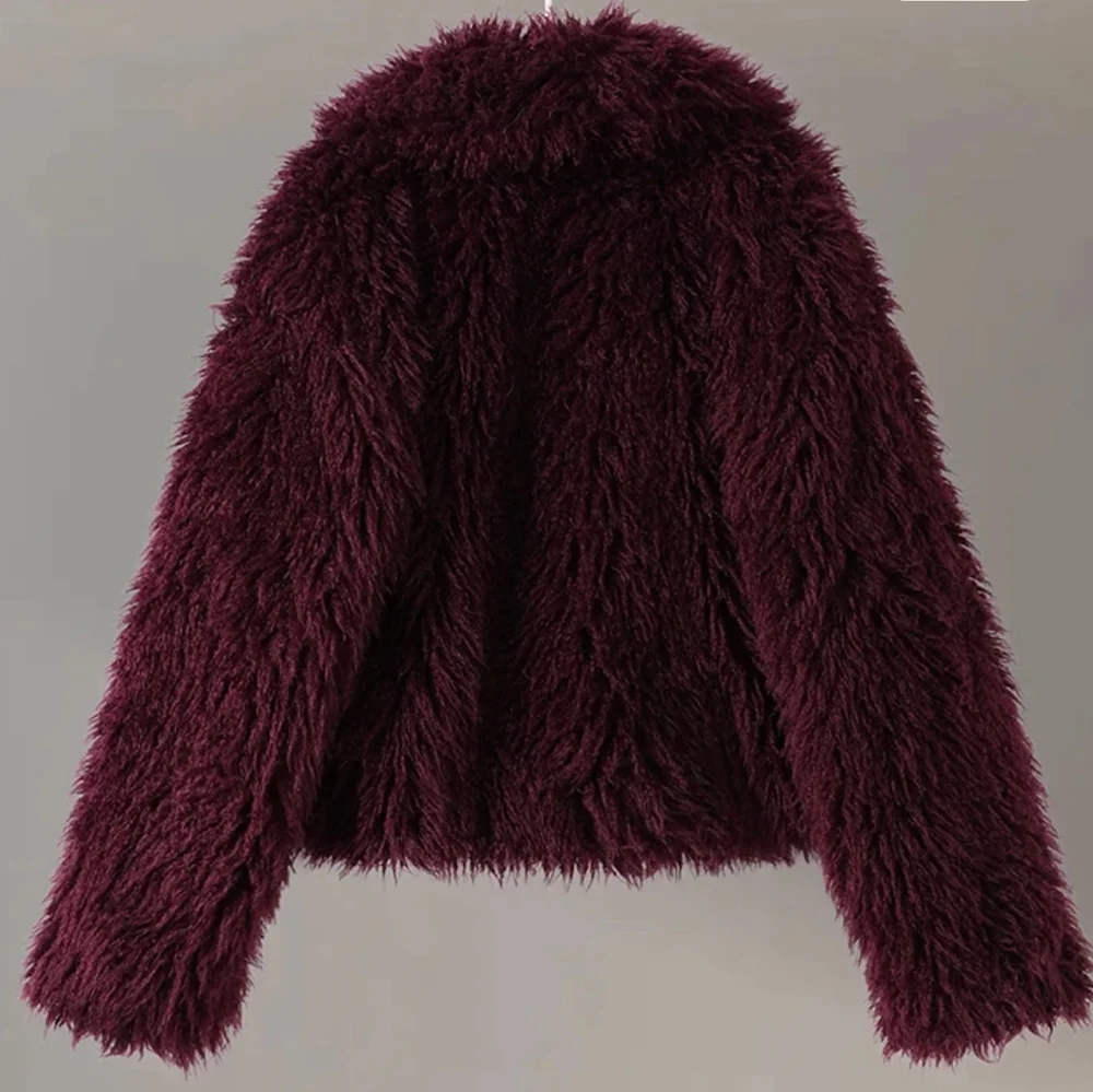 Luxury Fluffy Faux Fur Jacket Coat Women 2024 Autumn Winter - Picture 3 of 5